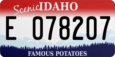 ID license plate E078207
