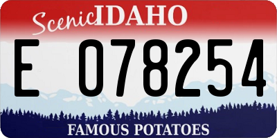 ID license plate E078254