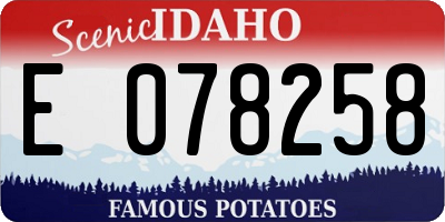 ID license plate E078258