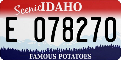 ID license plate E078270