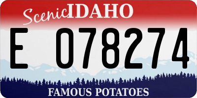 ID license plate E078274