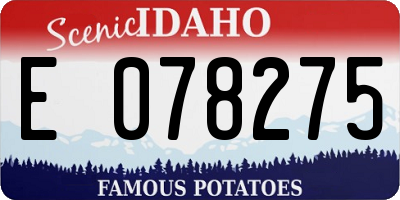ID license plate E078275