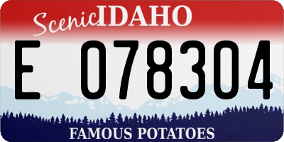 ID license plate E078304