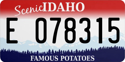 ID license plate E078315