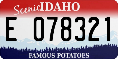 ID license plate E078321