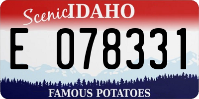 ID license plate E078331