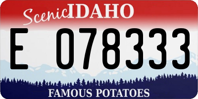 ID license plate E078333