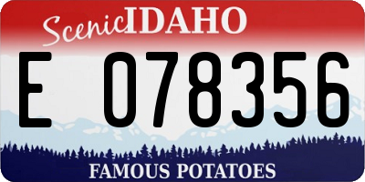 ID license plate E078356