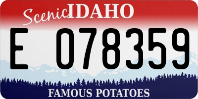 ID license plate E078359