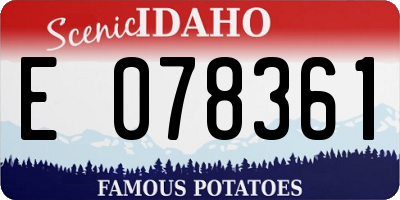 ID license plate E078361