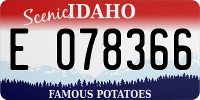 ID license plate E078366