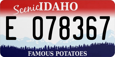 ID license plate E078367