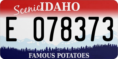 ID license plate E078373