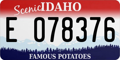 ID license plate E078376