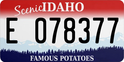 ID license plate E078377