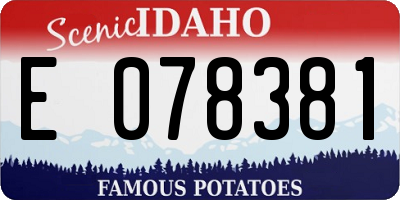 ID license plate E078381
