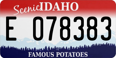 ID license plate E078383