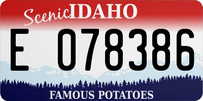 ID license plate E078386