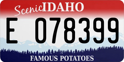 ID license plate E078399