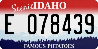 ID license plate E078439