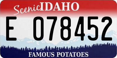 ID license plate E078452