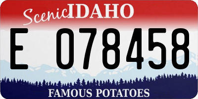 ID license plate E078458