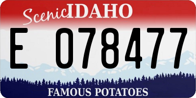 ID license plate E078477