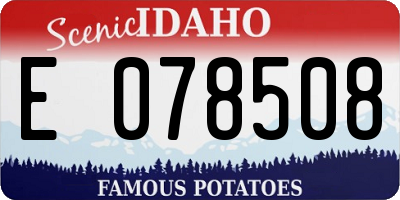 ID license plate E078508