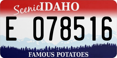 ID license plate E078516