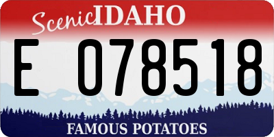 ID license plate E078518