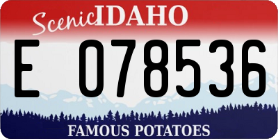 ID license plate E078536