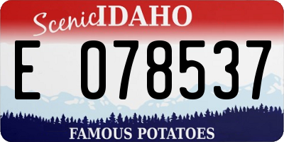 ID license plate E078537