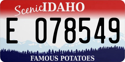 ID license plate E078549