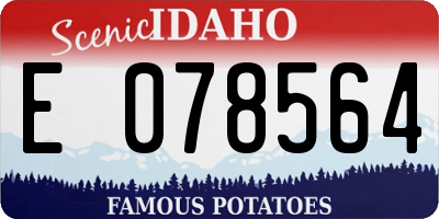 ID license plate E078564