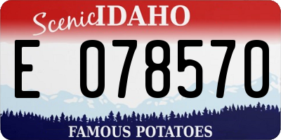 ID license plate E078570