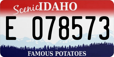 ID license plate E078573