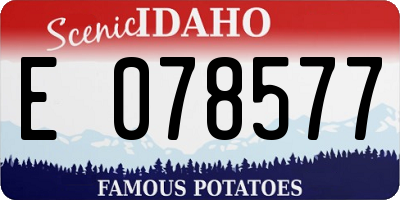 ID license plate E078577