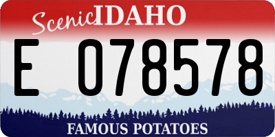 ID license plate E078578