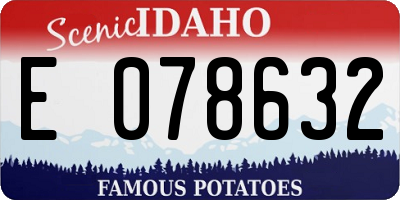 ID license plate E078632