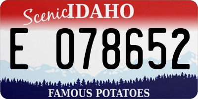 ID license plate E078652