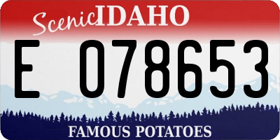 ID license plate E078653