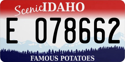 ID license plate E078662