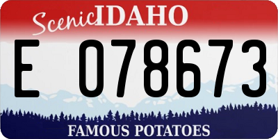 ID license plate E078673