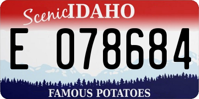 ID license plate E078684