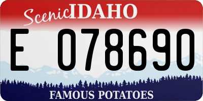 ID license plate E078690