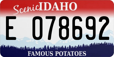 ID license plate E078692