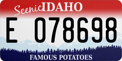 ID license plate E078698