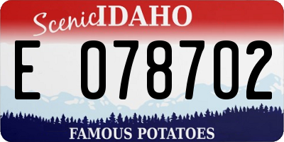 ID license plate E078702