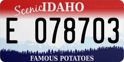 ID license plate E078703