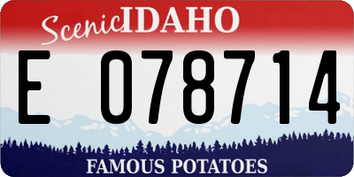 ID license plate E078714